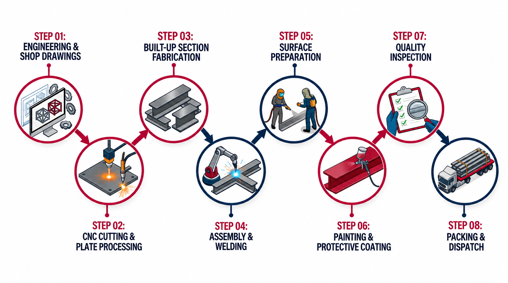 Production Workflow Process — 8 Steps